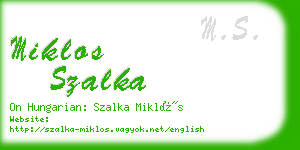 miklos szalka business card